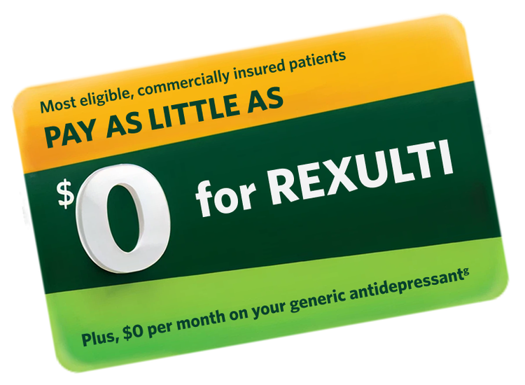 Rexulti saving card cover