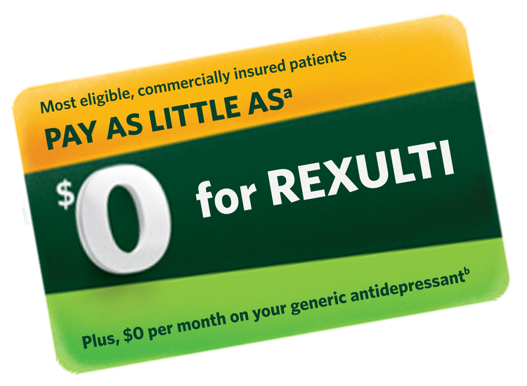 What the REXULTI savings card covers: