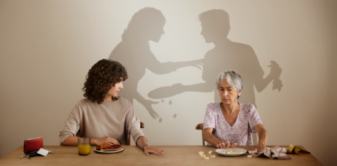 Mother with Agitation associated with dementia due to Alzheimer's disease cursing or showing signs of verbal aggression a few times a day.