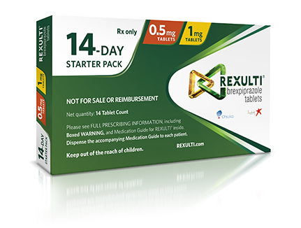 REXULTI 14-day sample titration packs for adjunctive use with antidepressant therapy for Major Depressive Disorder. REXULTI 14-day sample titration packs for adjunctive use with antidepressant therapy for Major Depressive Disorder.