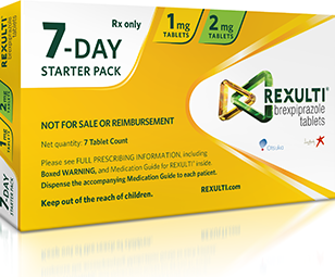 REXULTI 7-day sample titration packs for patients with Schizophrenia.