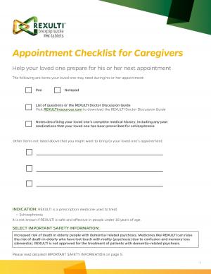 Appointment checklist for caregivers to prepare their loved one’s next appointment.