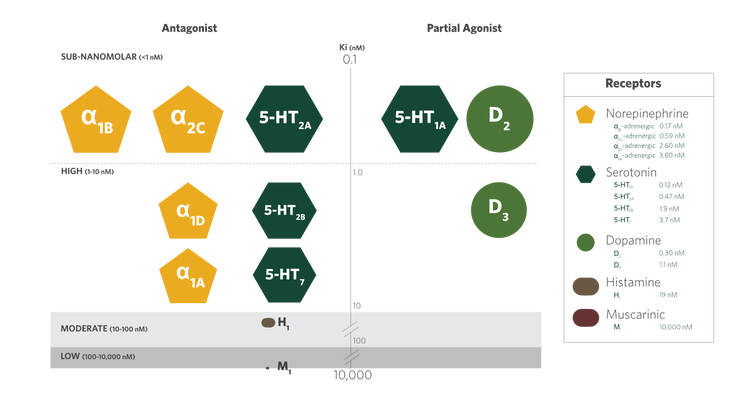 Binding affinities across multiple neurotransmitter systems