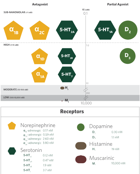 Binding affinities across multiple neurotransmitter systems